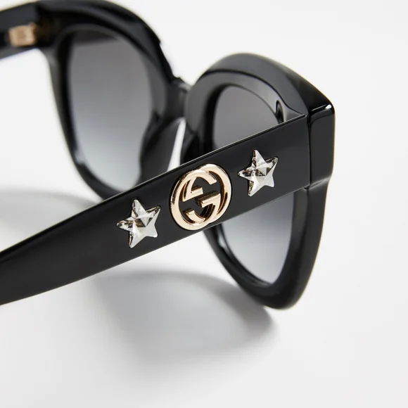 Authentic Gucci star sunglasses Gucci Acetate Stars Cat Eye Sunglasses GG0116S Black 1612788  main image 4